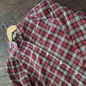ALEX MILL I Red Tartan Plaid Janelle Button Down Blouse Top, XS